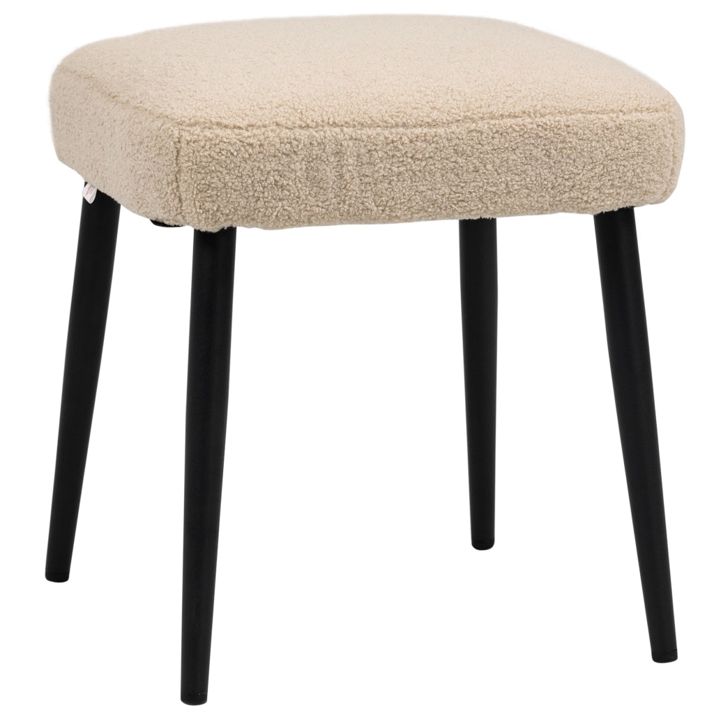 Tavolino pouf ¨C zephmum ¨C beige, effetto lana, 42x42x44 cm