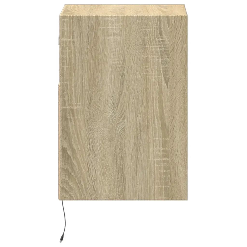 Mobili TV a Parete con Luci LED 2pz Rovere Sonoma 41x31x45 cm