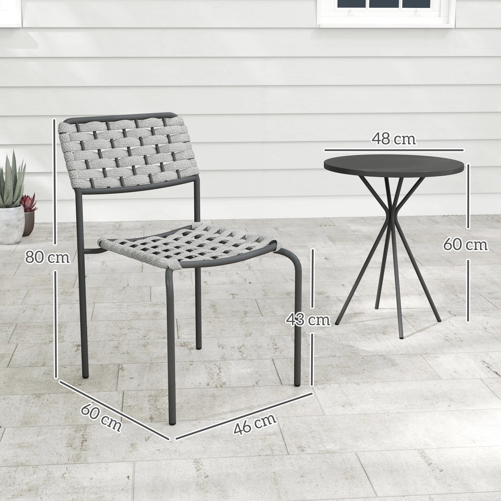Set Poltrone e Tavolino Polyrattan per Esterno ¨C zephmum ¨C Grigio