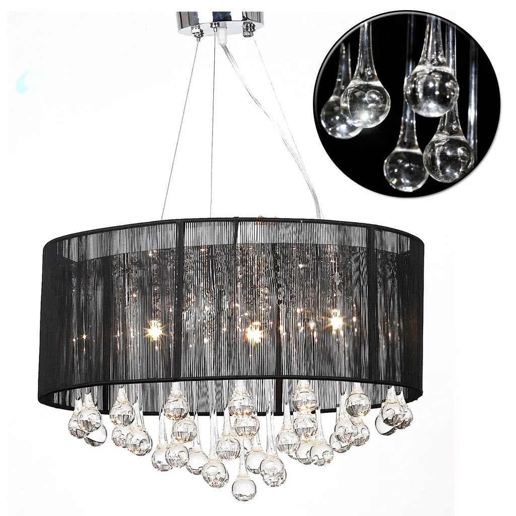 Lampadario con 85 Cristalli Nero CFW4613542