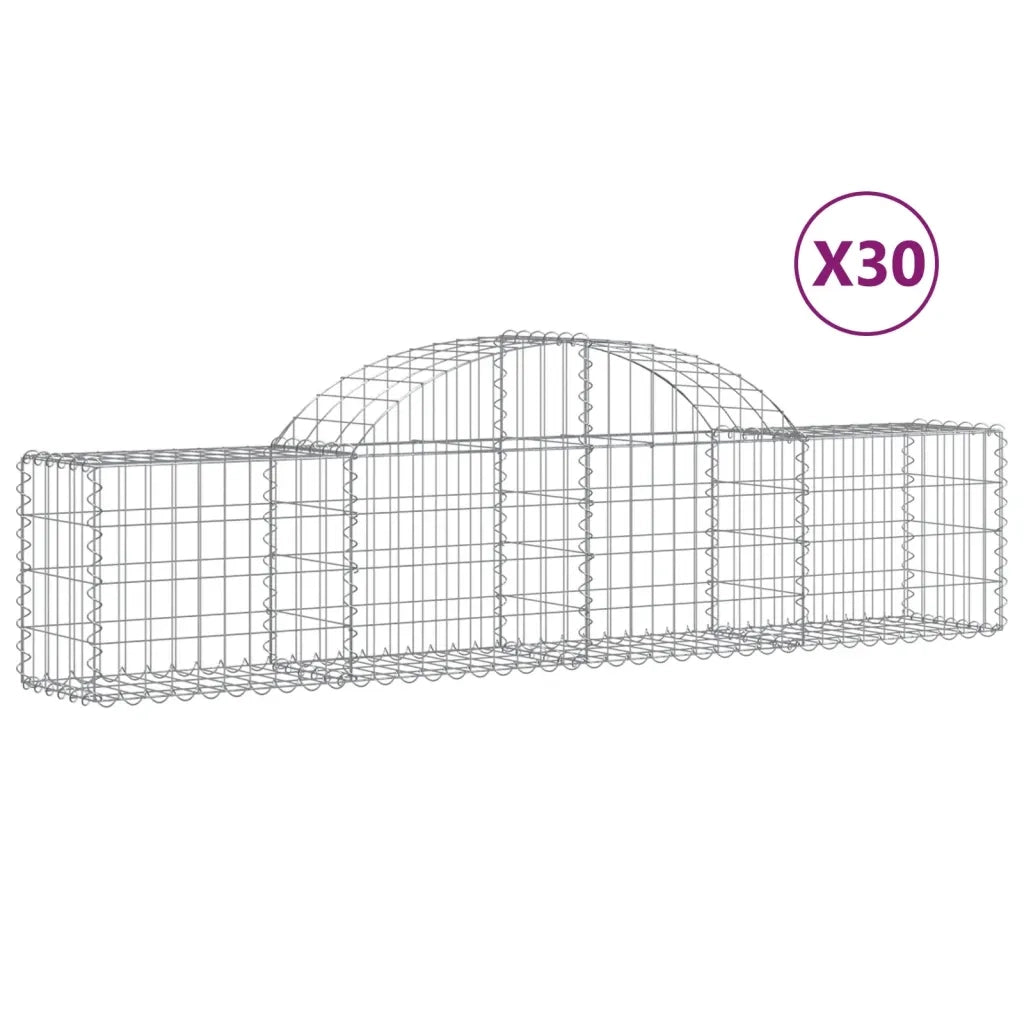 Cesti Gabbioni ad Arco 30 pz 200x30x40/60 cm Ferro Zincato