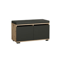 Scarpiera con pouff 80x35x42 cm Dragoshoe noce e nero