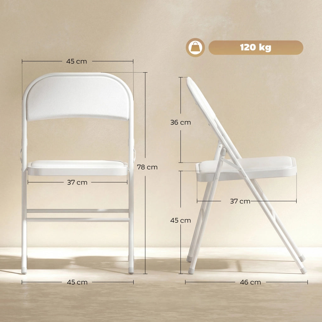 Sedia da pranzo pieghevole ¨C zephmum ¨C bianco 45x46x78 cm