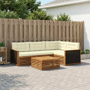 Set di divani da esterno 5 pcs Naturale e Crema 79 x 79 x 37 cm