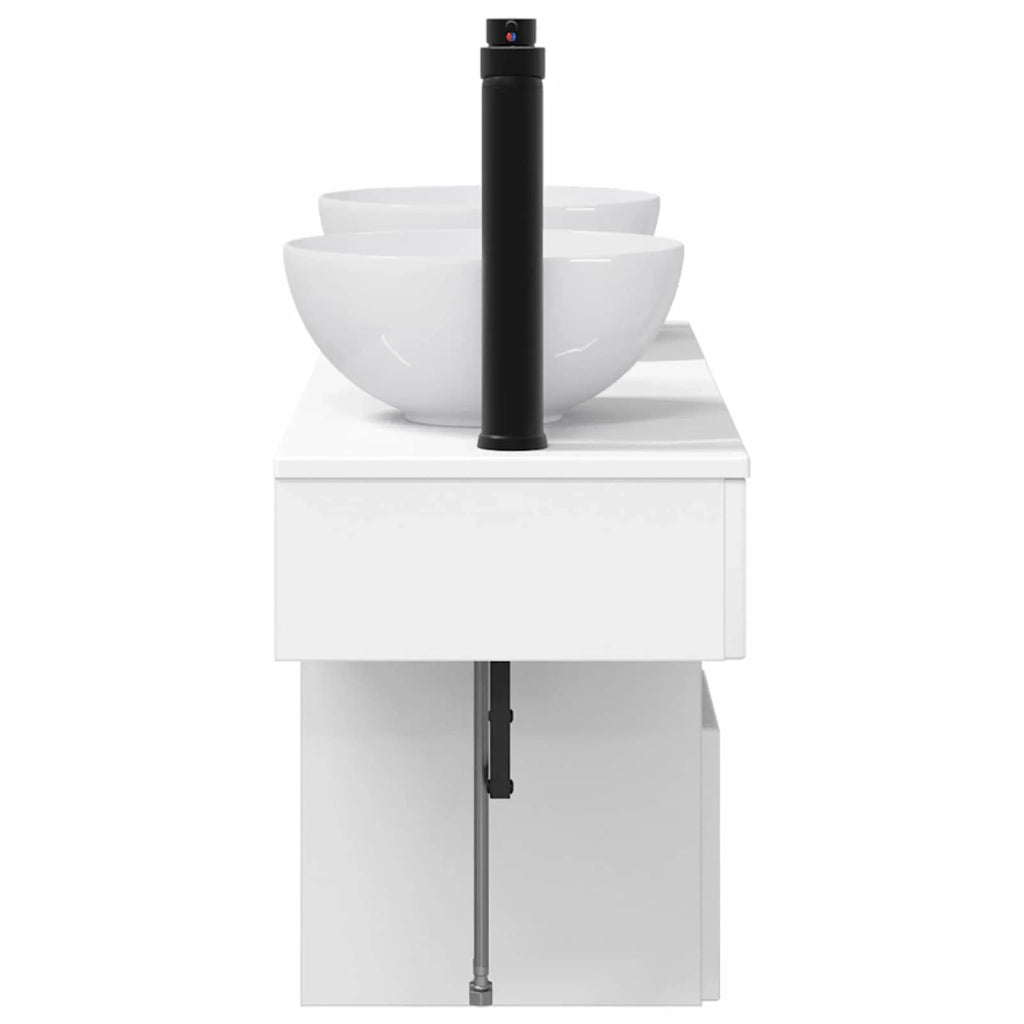 Set di mobili per il bagno 3 pz Bianco Lucido 3405591