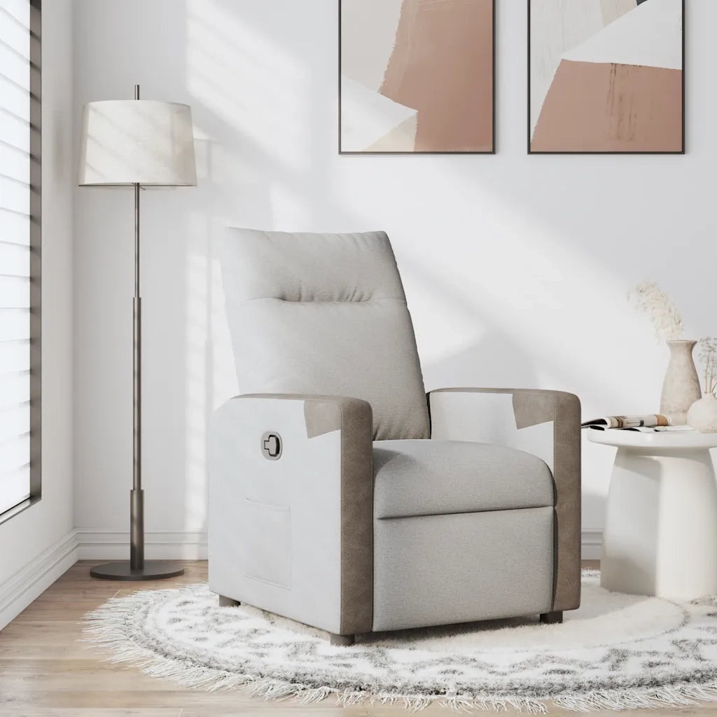 Poltrona Reclinabile in Tessuto Grigio Nuvola 4104838