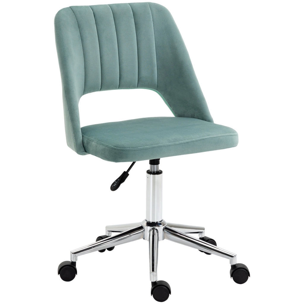 SEDIA DA UFFICIO Girevole Regolabile 49x60x79-91 cm Verde Poliestere