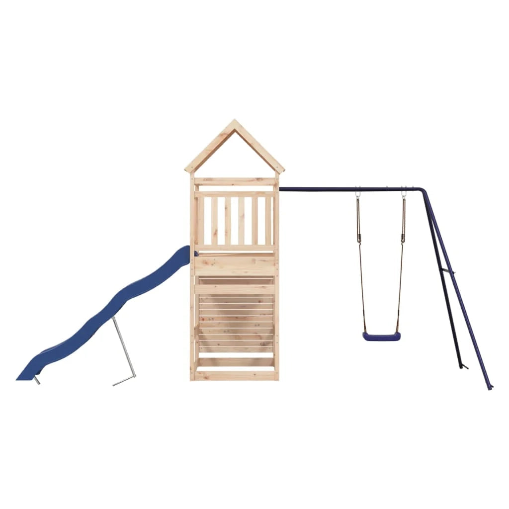 Area giochi all'aperto con altalene scivolo e robuste strutture per arrampicarsi  giochi da giardino 454 x 199 x 249 cm legno di pino massiccio 02_0004754