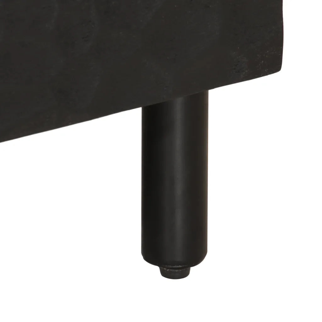 Mobile Porta TV Nero 100x33x46 cm in Legno Massello di Mango 356837