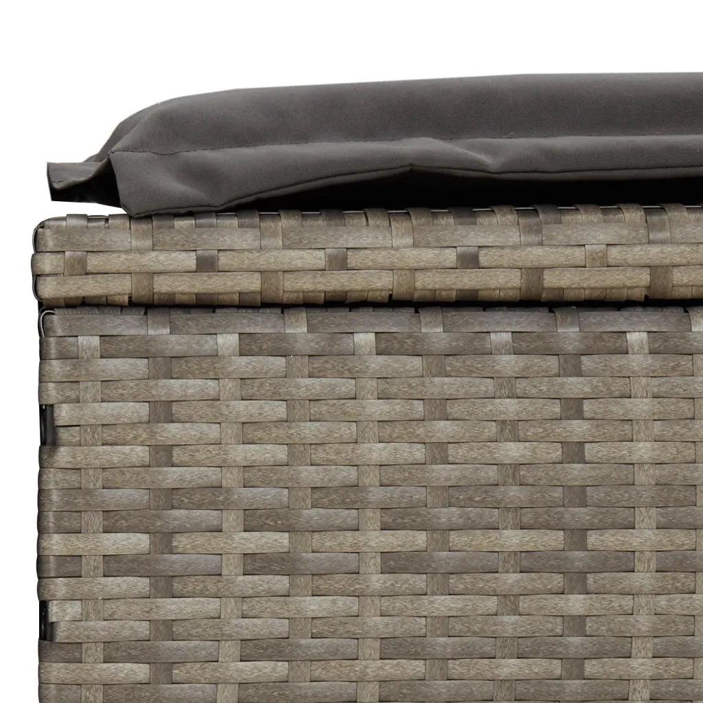 Lettino 1 pz con Cuscino Grigio 201x55x62 cm in Polyrattan 319631