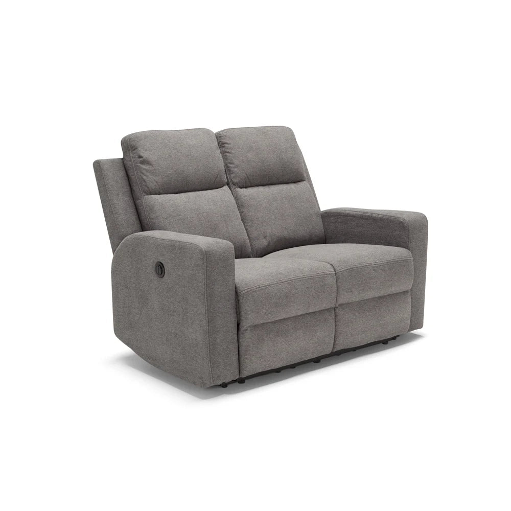 Divano reclinabile motorizzato Cesena a 2 posti reclinabili in maniera indipendente, massima imbottitura, design adatto per ambienti classici e moderni, colore Grigio