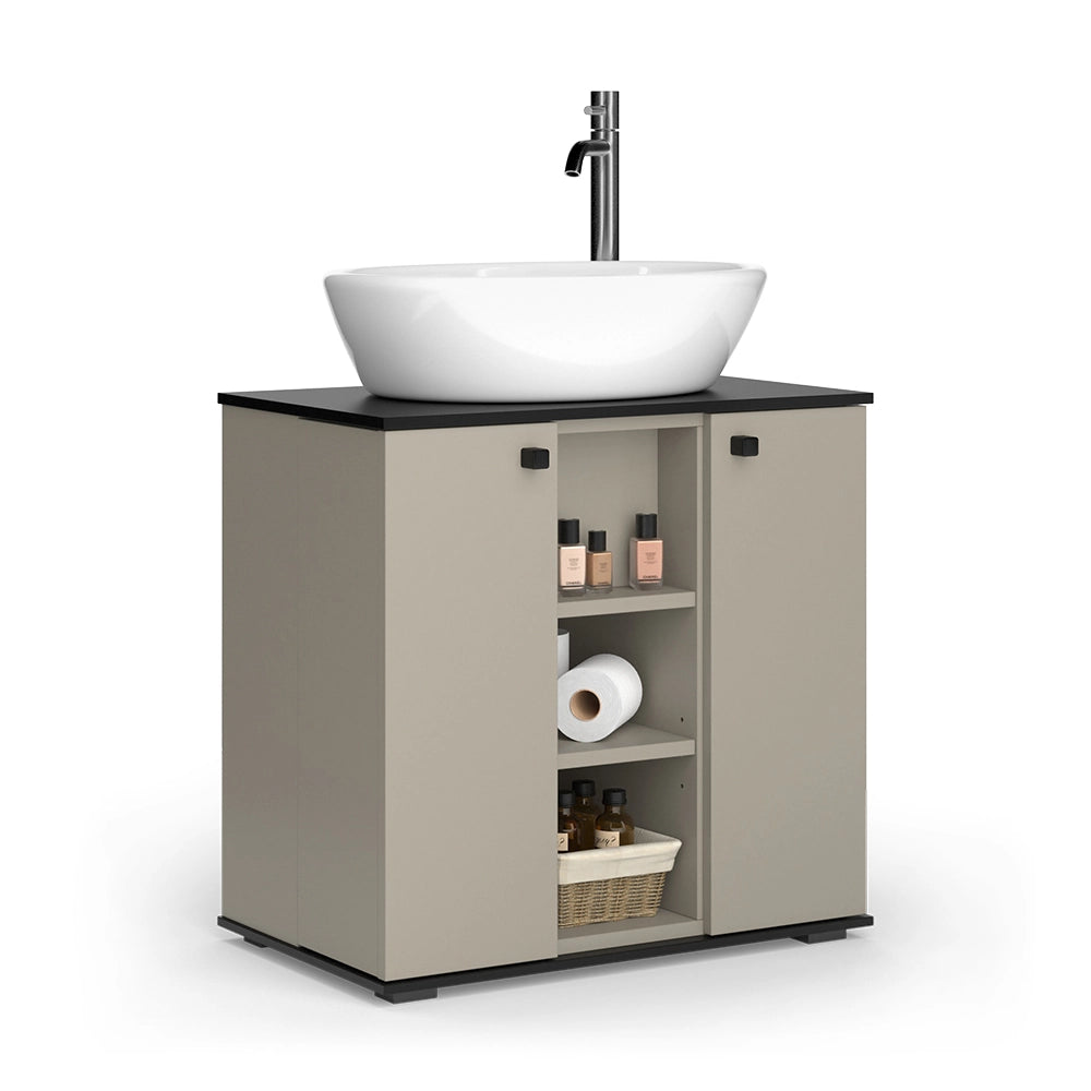 Vicco Mobile sottolavabo per bagno Grigio 60 x 59 cm con 2 porte
