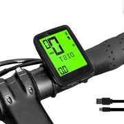 Computer di Bicicletta Wireless USB Ricaricabile Impermeabile IPX7 - 5 Lingue - Contachilometri - Schermo LCD