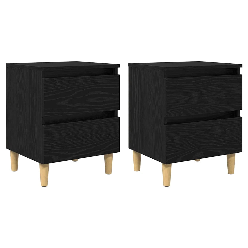 Mobiletti da letto 2 pcs Rovere Nero 40 x 35 x 50 cm