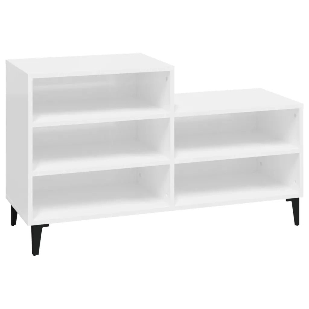Scarpiera | Mobile per scarpe Bianco Lucido 102x36x60 cm in Legno Multistrato