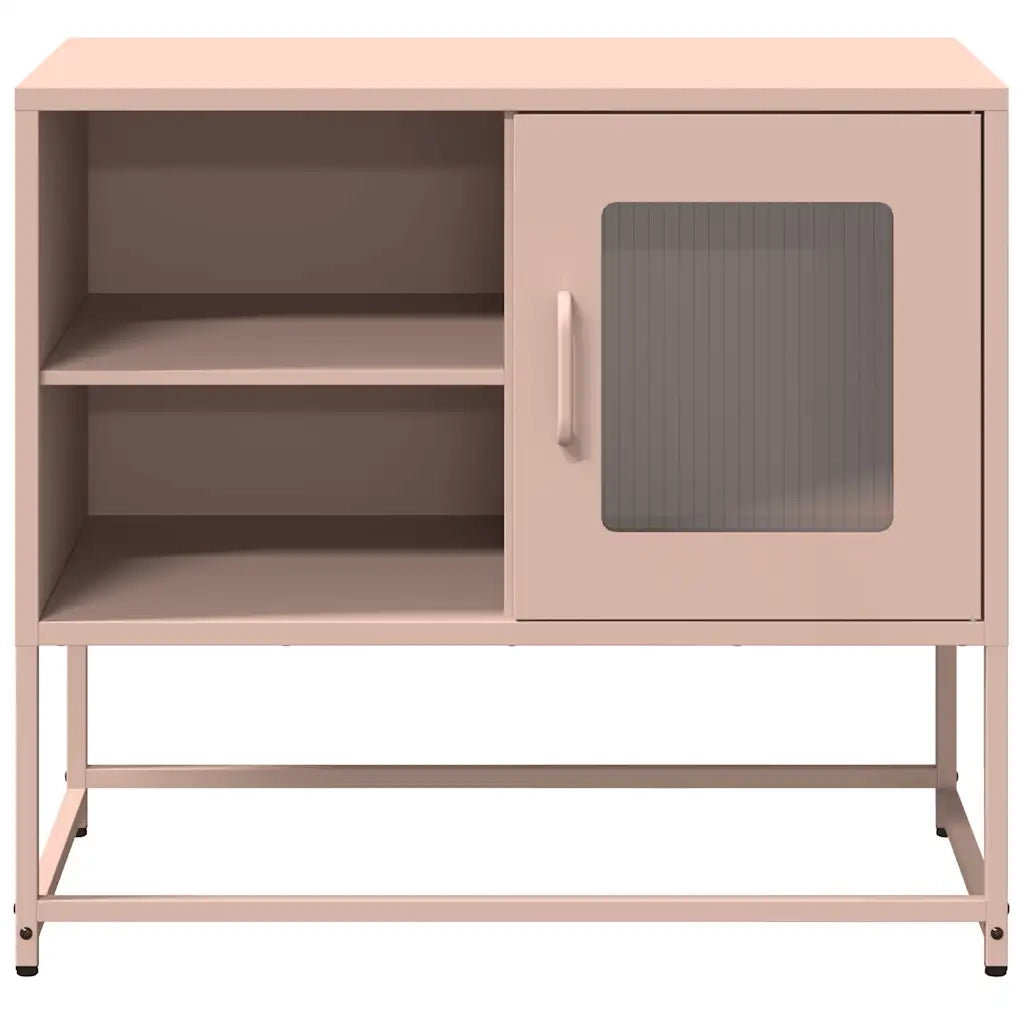 Mobile TV-Credenza per TV-Console TV Rosa 68x39x60,5 cm in Acciaio 560073