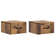 Mobiletto da notte a muro 2 pcs Legno antico 34,5 x 33 x 20 cm