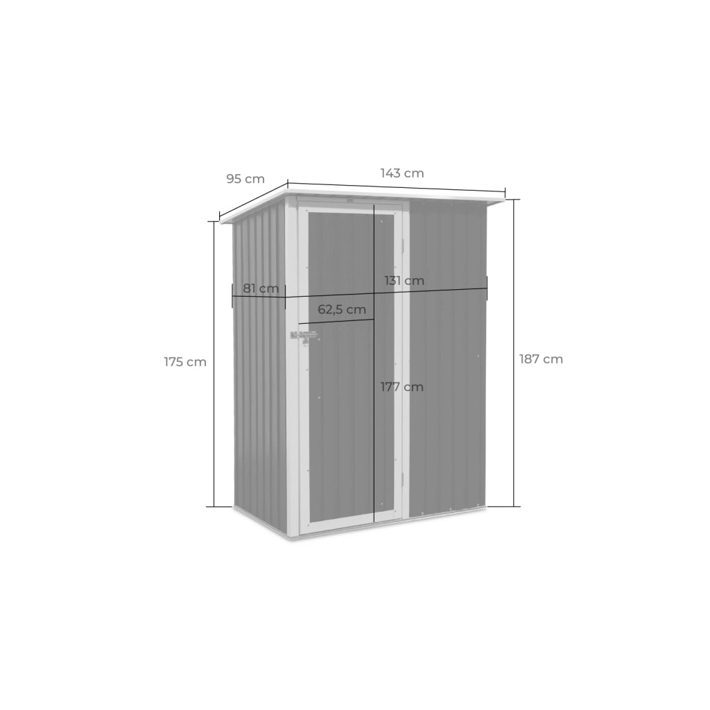 Casetta da giardino in metallo, 1.36m², antracite
