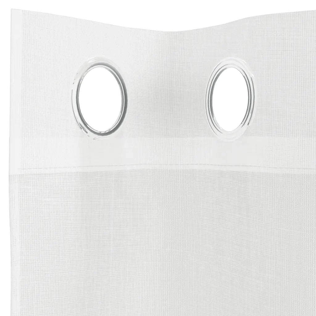 vidaXL Tende in Voile con Occhielli 2 pz Bianco
