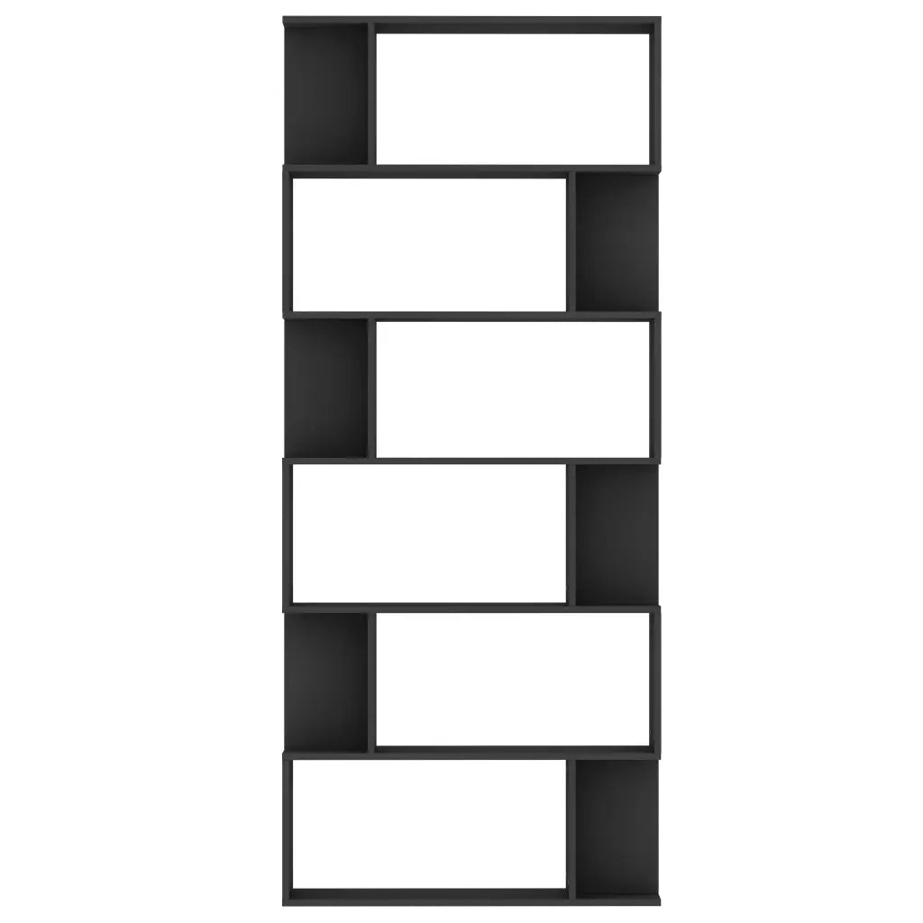 Divisorio-Paravento Nero 80x24x192 cm in Legno Ingegnerizzato