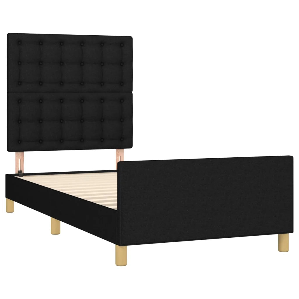 Giroletto senza Materasso Nero 100x200 cm in Tessuto 3125359