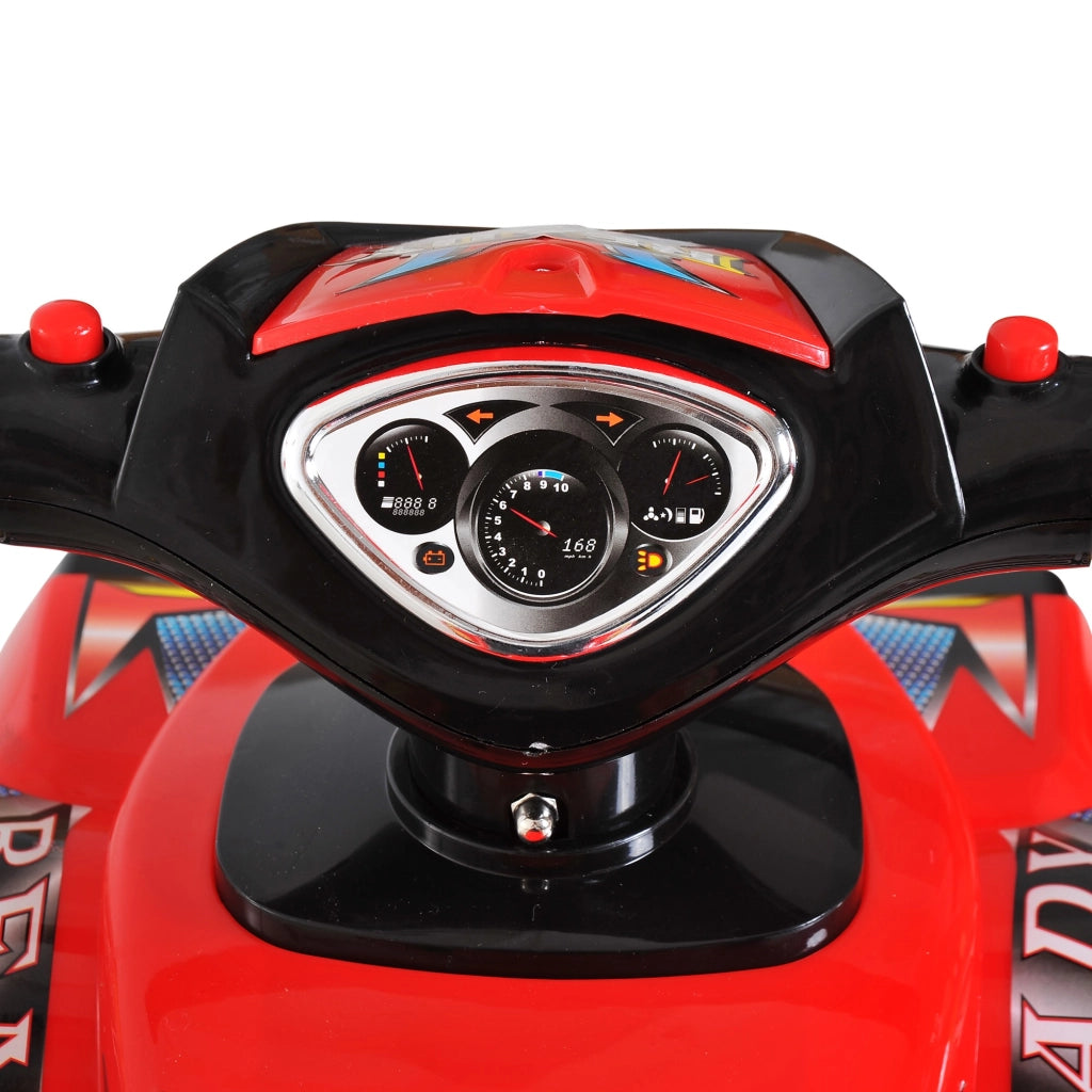EasyComfort Quad Giocattolo per Bambini con Clacson, Musica e Luci, 60x38x42 cm, in PP Rosso