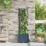Vaso da giardino-Fioriera Esterno-Contenitore per Piante Grigio 40 x 40 x 143 cm Acciaio