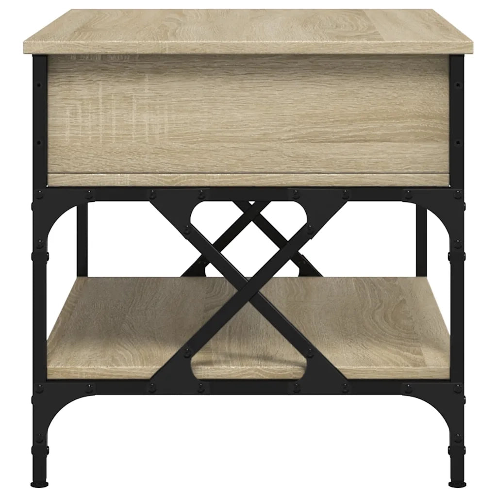 Tavolino Salotto-Tavolino da soggiorno-Tavolo Rovere Sonoma 70x50x50 cm Multistrato Metallo 442796
