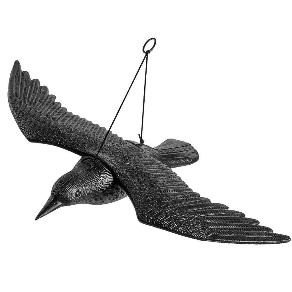 KADAX Grande spaventapasseri a forma di corvo per balconi, ideale per allontanare piccioni e storni in volo (56 cm)