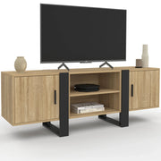 IDMarket - 140 cm PHOENIX Porta TV a 2 ante in legno e nero