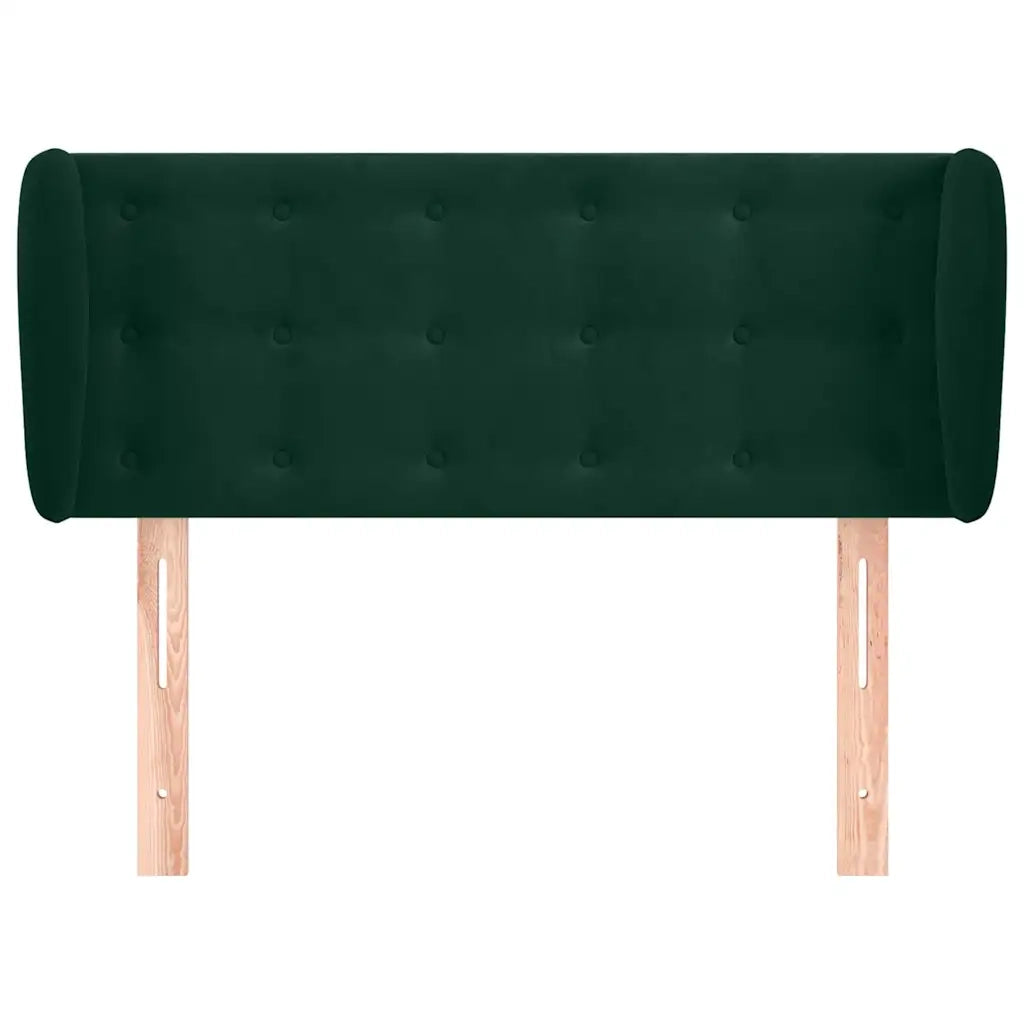 Testiera | Testata ad Orecchio Verde Scuro 93x23x78/88 cm in Velluto