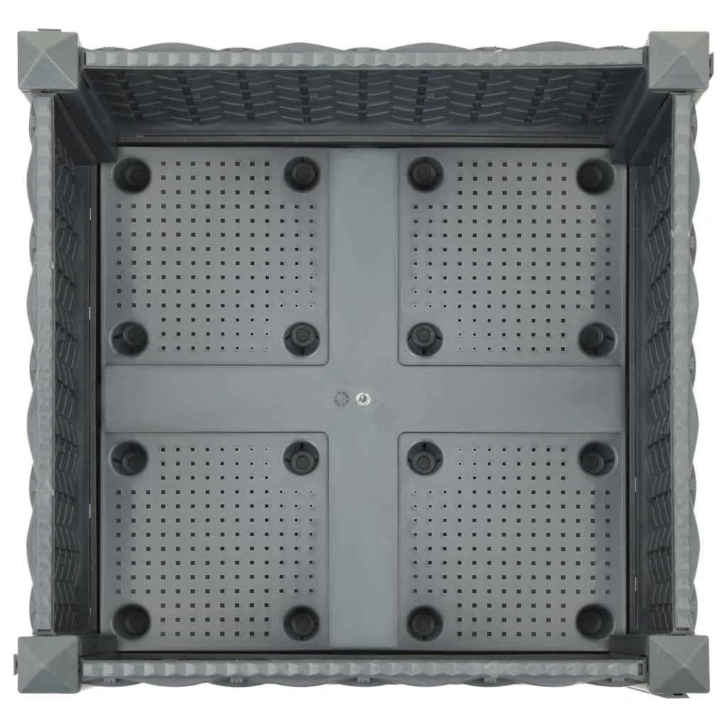 Fioriera rialzata per piante e fiori giardino 40 x 40 x 23 cm polipropilene grigio scuro 02_0000925