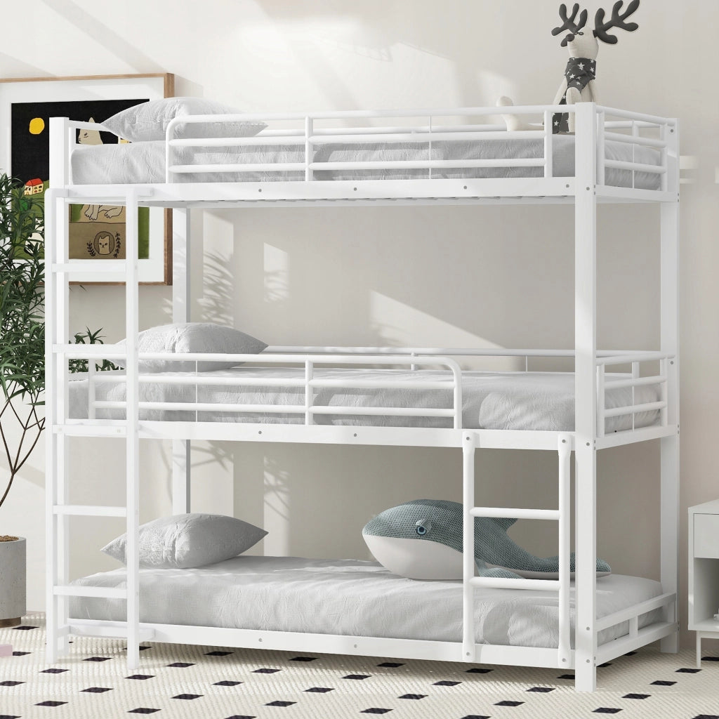 Letto a castello in metallo - Xylo - 90x200 - Bianco
