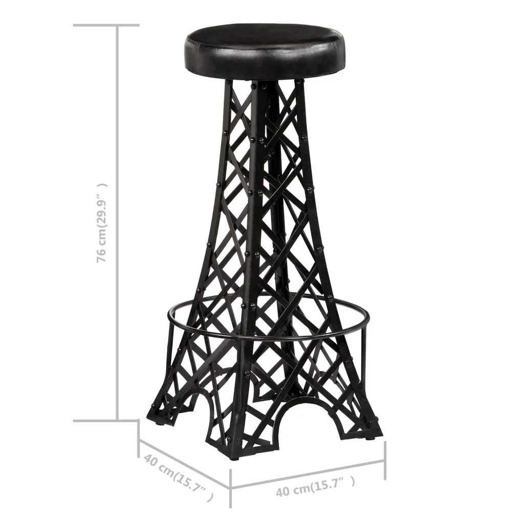 Sgabelli da Bar 2 pz in Vera Pelle 247660
