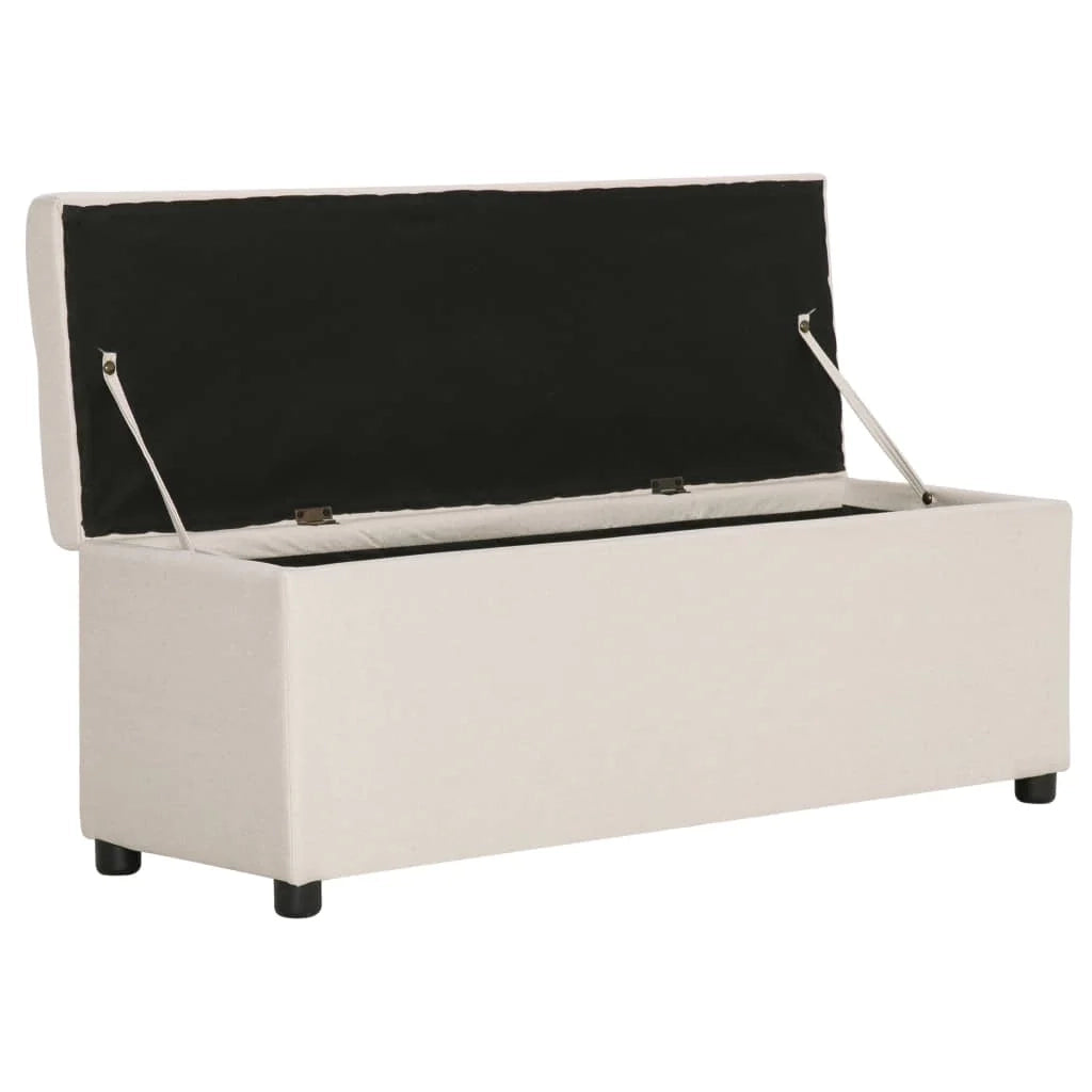 Panca con vano contenitore 116 cm poliestere crema 02_0010803