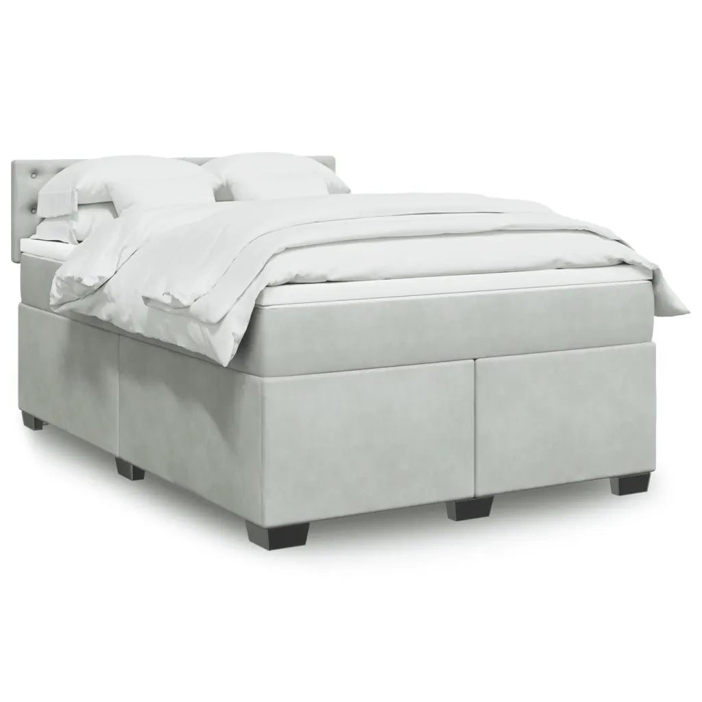 Giroletto a Molle con Materasso Grigio Chiaro 160x200cm Velluto 3288666
