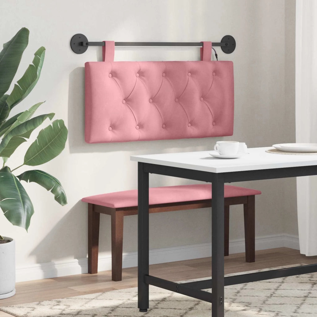Testiera sospesa Con luce LED Rosa Velluto