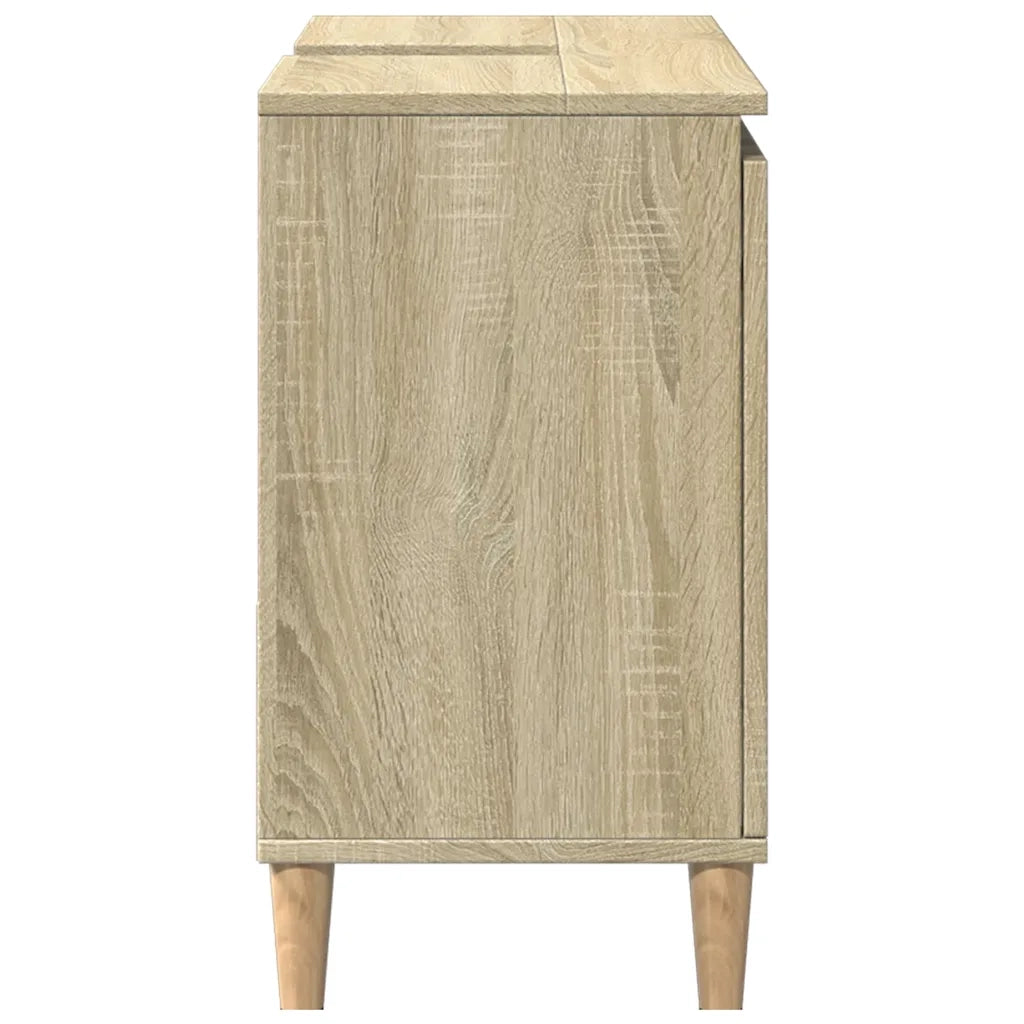 Mobile da bagno con cassetti dal design moderno 65 x 33 x 60 cm realizzato in legno ingegnerizzato di rovere Sonoma 02_0049507