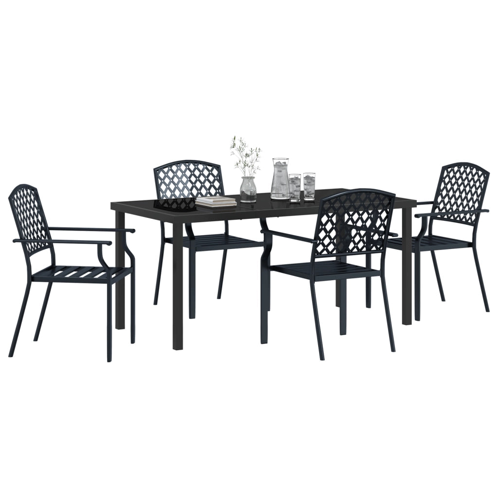 Set da Pranzo Giardino 5 Pezzi Acciaio Anthracite