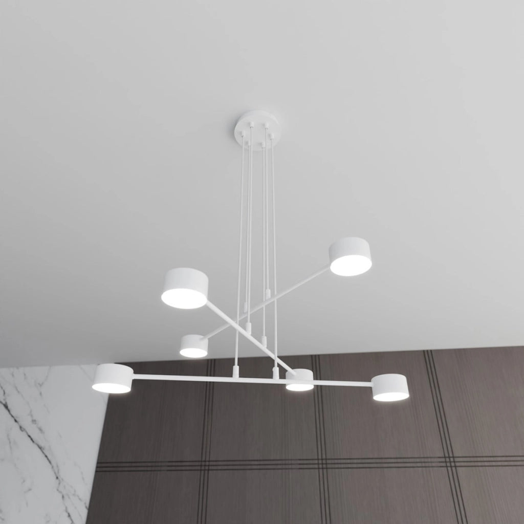 Lampada a sospensione Modus in acciaio bianco opaco