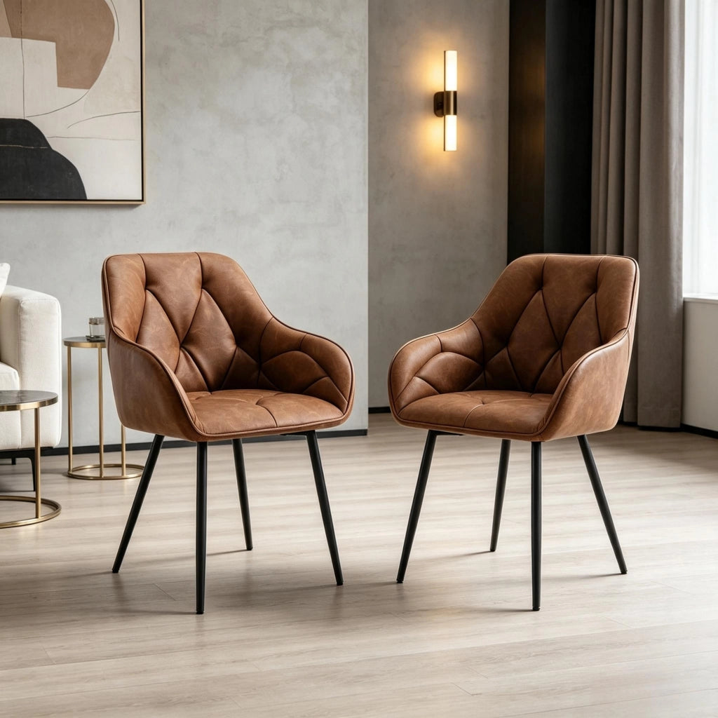 SEDIA CON BRACCIOLI Set da 2 pezzi 45,5x45x83,5 cm Marrone