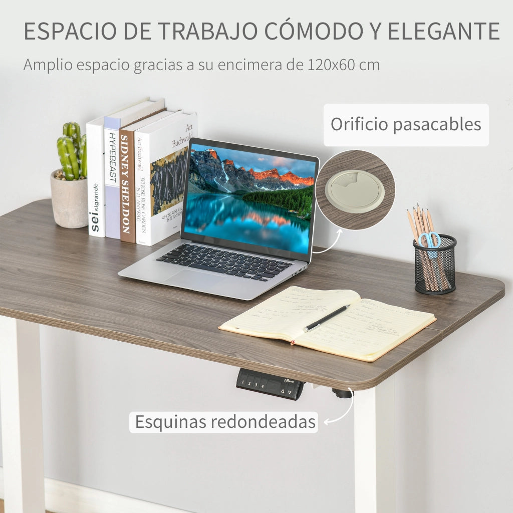 Scrivania Elettrica Regolabile Altezza ¨C Zephmum ¨C Bianco 120x60x72-116 cm