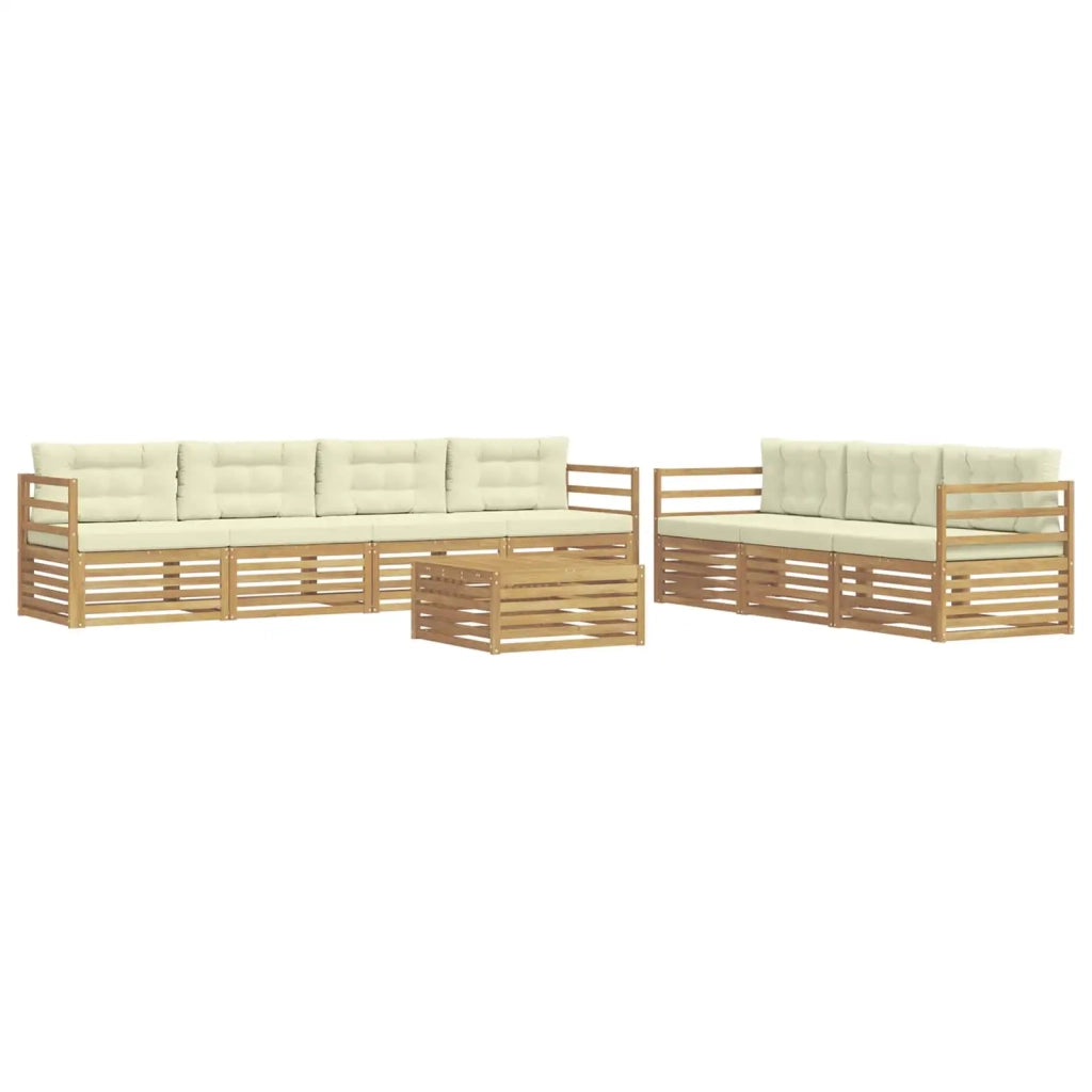 Set di divani da esterno 8 pcs Bianco e Crema 79 x 79 x 37 cm
