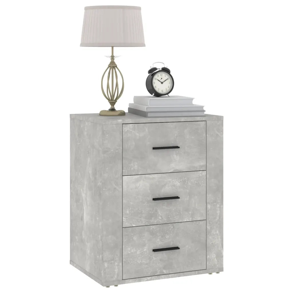 Comodino Grigio Cemento 50x36x60 cm in Legno Multistrato cod mxl 30248