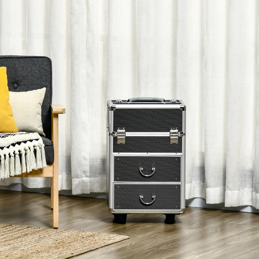 Valigetta Trolley Porta Trucchi Professionale ¨C zephmum ¨C Nero 36x23x52cm