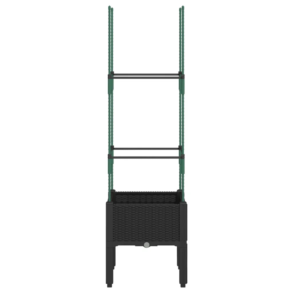 Fioriera da Giardino con Traliccio Nera 40x40x142,5 cm in PP 367948