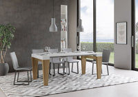 Consolle Allungabile 90-300x40x77 cm in Nobilitato Bianco e Marrone