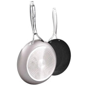 Set 2 Pezzi Padelle Antiaderenti ad Induzione Silver Steel 24 + 28 cm