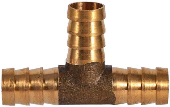 Connettore a T 3 vie - Materiale in ottone - Diametro 12mm - Resistente a temperature fino a 100°C - Installazione facile - Materiale duraturo