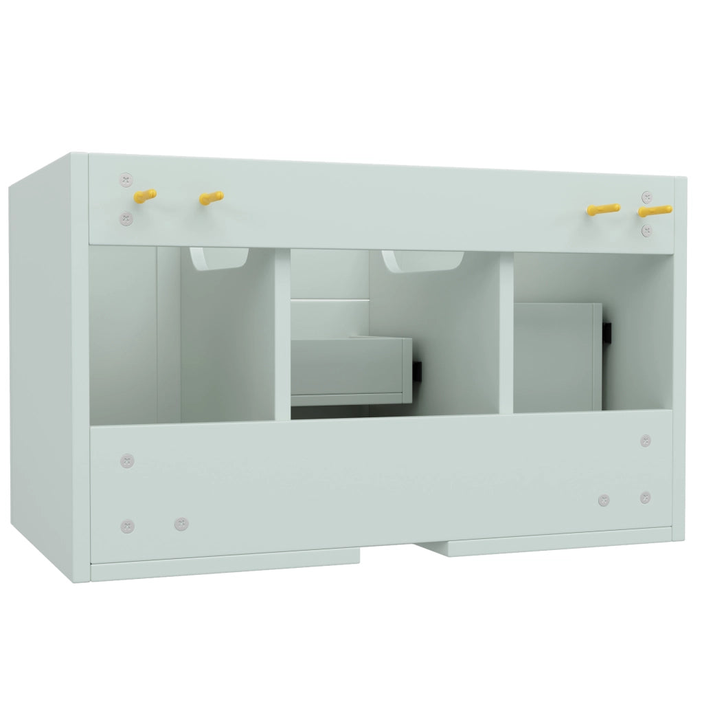 Mobile bagno sospeso verde con 3 cassetti, MDF, 78,5×46×46,8 cm
